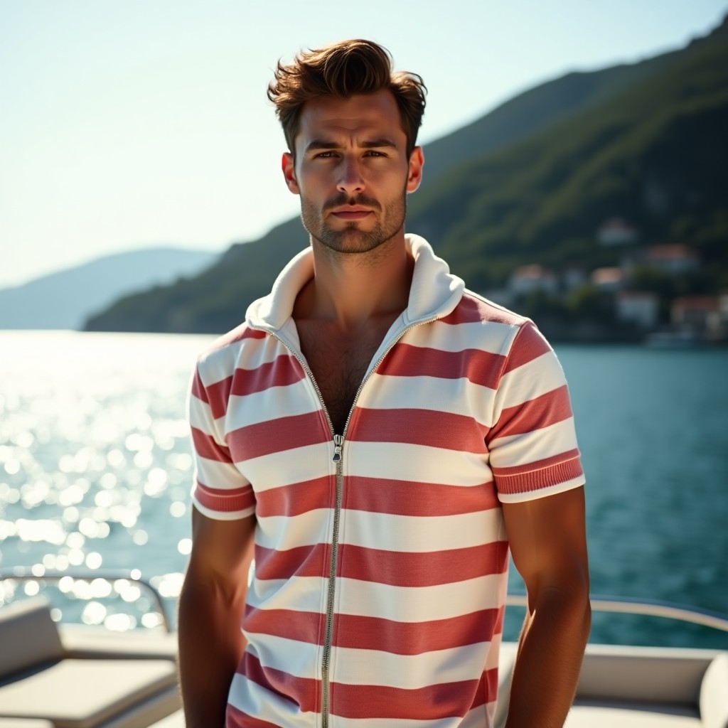 Nautical Breeze Zipper Polo